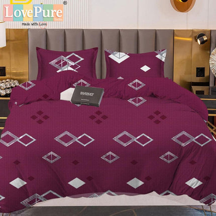 PREMIUM WINTER KING SIZE BEDSHEET SET (90×100 INCHES) WITH 2 PILLOW COVERS (ZIP CLOSURE) WITH GIFT BAG