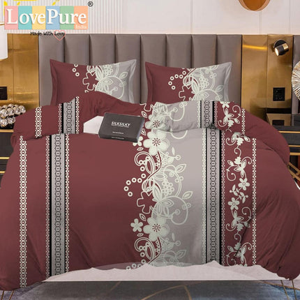 PREMIUM WINTER KING SIZE BEDSHEET SET (90×100 INCHES) WITH 2 PILLOW COVERS (ZIP CLOSURE) WITH GIFT BAG