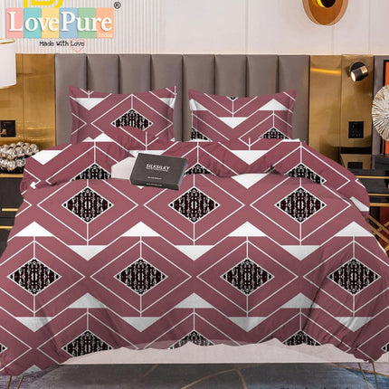 PREMIUM WINTER KING SIZE BEDSHEET SET (90×100 INCHES) WITH 2 PILLOW COVERS (ZIP CLOSURE) WITH GIFT BAG