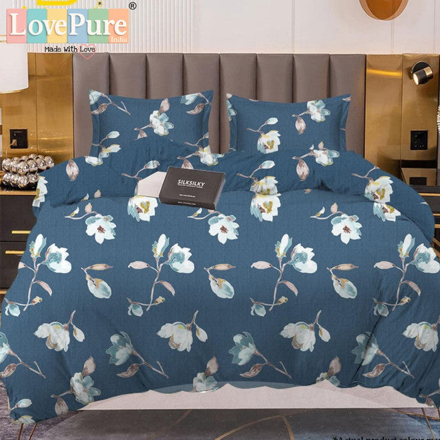 PREMIUM WINTER KING SIZE BEDSHEET SET (90×100 INCHES) WITH 2 PILLOW COVERS (ZIP CLOSURE) WITH GIFT BAG