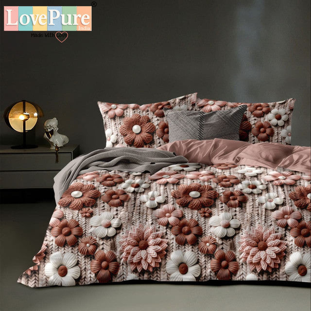 ROSELIA LUXE DOUBLE PREMIUM 90*100 BEDSHEET SET(1+2) WITH 2 PILLOW COVERS