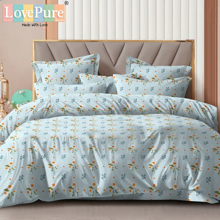 MERINO GOLD KING 3PCS FITTED (DURABLE ELASTIC) BEDSHEET SET WITH 2 KINGSIZE PILLOW COVERS (1+2)(FITS UPTO 8 INCHES MATTRESS)