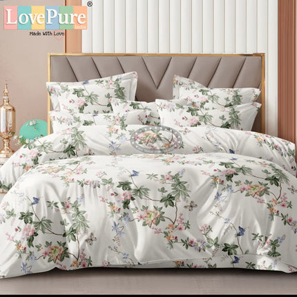 MERINO GOLD KING 3PCS FITTED (DURABLE ELASTIC) BEDSHEET SET WITH 2 KINGSIZE PILLOW COVERS (1+2)(FITS UPTO 8 INCHES MATTRESS)