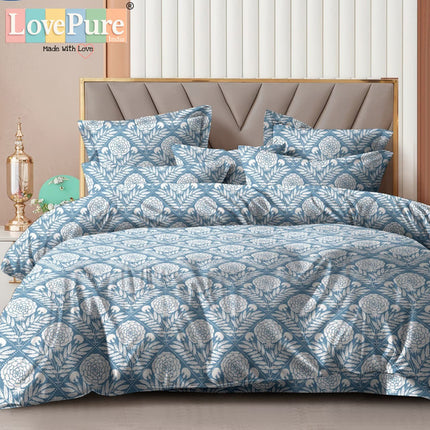 MERINO GOLD KING 3PCS FITTED (DURABLE ELASTIC) BEDSHEET SET WITH 2 KINGSIZE PILLOW COVERS (1+2)(FITS UPTO 8 INCHES MATTRESS)