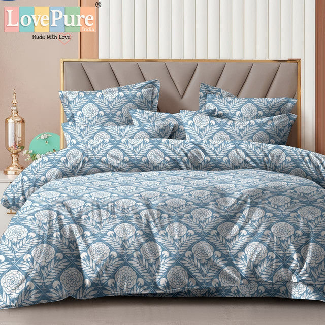 MERINO GOLD KING 3PCS FITTED (DURABLE ELASTIC) BEDSHEET SET WITH 2 KINGSIZE PILLOW COVERS (1+2)(FITS UPTO 8 INCHES MATTRESS)