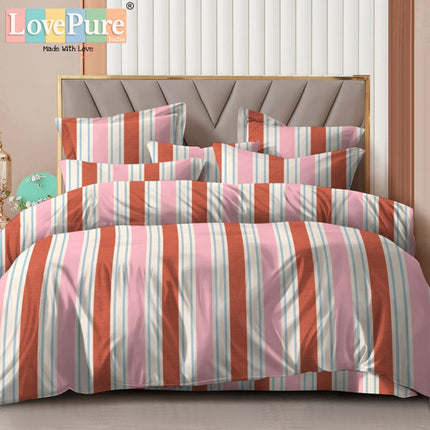 MERINO GOLD KING 3PCS FITTED (DURABLE ELASTIC) BEDSHEET SET WITH 2 KINGSIZE PILLOW COVERS (1+2)(FITS UPTO 8 INCHES MATTRESS)