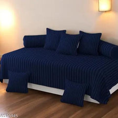 Collection image for: Satin Stripes LUXURIOUS Diwan Set(8pcs) WITH PREMIUM DIWAN BEDSHEET + 2 BOLSTER COVERS & 5 CUSHION COVERS (1+2+5)