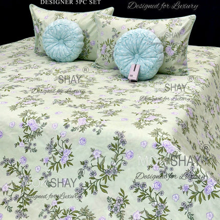 MONACO KING HANDMADE DESIGNER KING SIZE 5PC CUSHION BEDDING SET 108x108 (1+2+2) (WITH Premium Bag Pack)