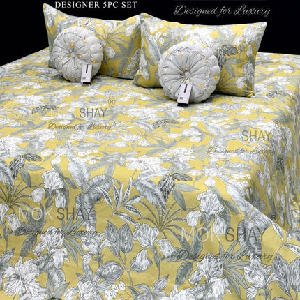 MONACO KING HANDMADE DESIGNER KING SIZE 5PC CUSHION BEDDING SET 108x108 (1+2+2) (WITH Premium Bag Pack)