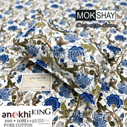 ANOKHI 100% PURE COTTON KING SIZE BEDSHEET WITH 2 PILLOW COVERS [RAJMAHAL KI PASAND]