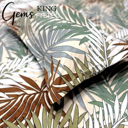 GEMS KING 3PCS FITTED (DURABLE ELASTIC) BEDSHEET SET WITH 2 KINGSIZE PILLOW COVERS (1+2)(FITS UPTO 8 INCHES MATTRESS)