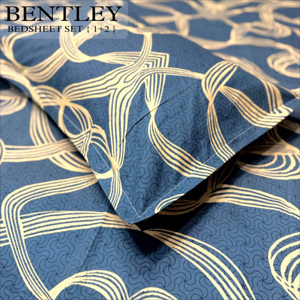 BENTLEY DOUBLE PREMIUM 90*100 BEDSHEET SET(1+2) WITH 2 PILLOW COVERS