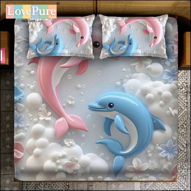 FAIRY TALES 7D DIGITAL PANEL PRINT SUPERKING (110x110) 3PCS PREMIUM KIDS COLLECTION WITH 2 PILLOW COVERS(1+2)