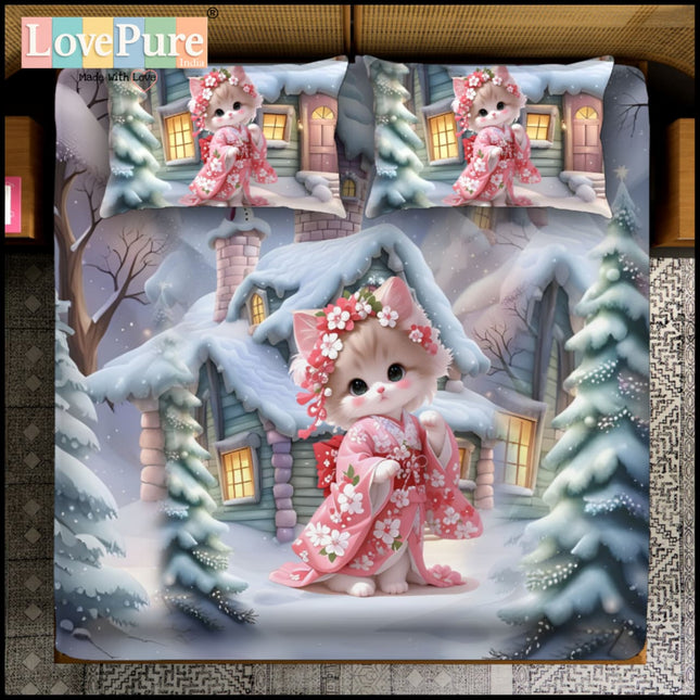 FAIRY TALES 7D DIGITAL PANEL PRINT SUPERKING (110x110) 3PCS PREMIUM KIDS COLLECTION WITH 2 PILLOW COVERS(1+2)