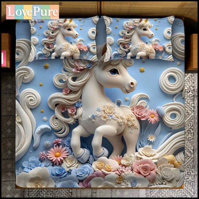 FAIRY TALES 7D DIGITAL PANEL PRINT SUPERKING (110x110) 3PCS PREMIUM KIDS COLLECTION WITH 2 PILLOW COVERS(1+2)