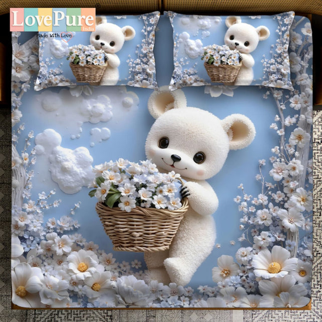 FAIRY TALES 7D DIGITAL PANEL PRINT SUPERKING (110x110) 3PCS PREMIUM KIDS COLLECTION WITH 2 PILLOW COVERS(1+2)