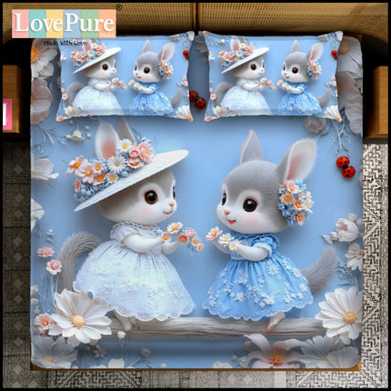 FAIRY TALES 7D DIGITAL PANEL PRINT SUPERKING (110x110) 3PCS PREMIUM KIDS COLLECTION WITH 2 PILLOW COVERS(1+2)