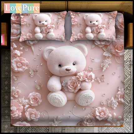 FAIRY TALES 7D DIGITAL PANEL PRINT SUPERKING (110x110) 3PCS PREMIUM KIDS COLLECTION WITH 2 PILLOW COVERS(1+2)