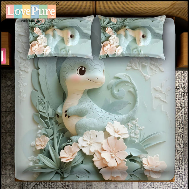 FAIRY TALES 7D DIGITAL PANEL PRINT SUPERKING (110x110) 3PCS PREMIUM KIDS COLLECTION WITH 2 PILLOW COVERS(1+2)