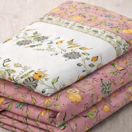 AANGAN 100% HEAVY PURE COTTON KING SIZE BEDSHEET WITH 2 PILLOW COVERS