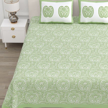 KARIGARI 300TC PURE COTTON KINGSIZE BEDSHEET WITH 2 PILLOW COVERS