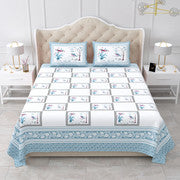 AANGAN 300TC PURE COTTON KING SIZE BEDSHEET WITH 2 PILLOW COVERS