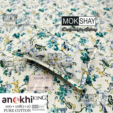 ANOKHI 100% PURE COTTON KING SIZE BEDSHEET WITH 2 PILLOW COVERS [RAJMAHAL KI PASAND]