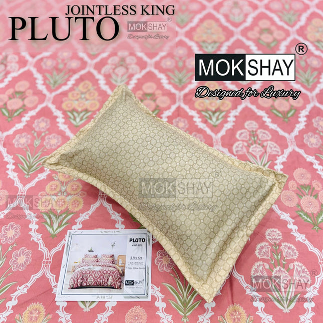 PLUTO KINGSIZE PREMIUM 108*108 BEDSHEET SET(1+2) WITH 2 PILLOW COVERS (BEST SELLING)