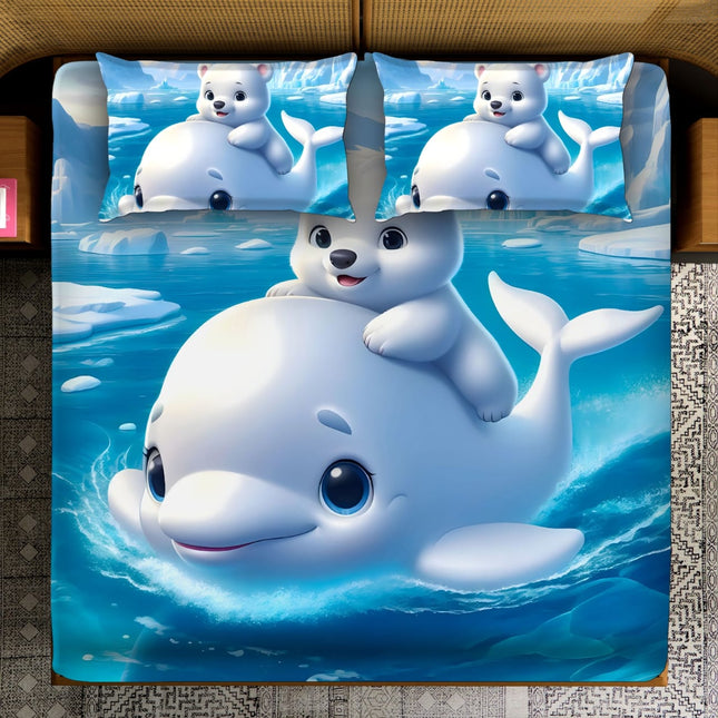 FAIRY TALES 7D DIGITAL PANEL PRINT SUPERKING (110x110) 3PCS PREMIUM KIDS COLLECTION WITH 2 PILLOW COVERS(1+2)
