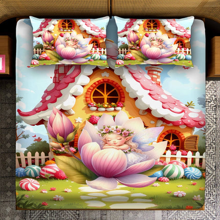 FAIRY TALES 7D DIGITAL PANEL PRINT SUPERKING (110x110) 3PCS PREMIUM KIDS COLLECTION WITH 2 PILLOW COVERS(1+2)